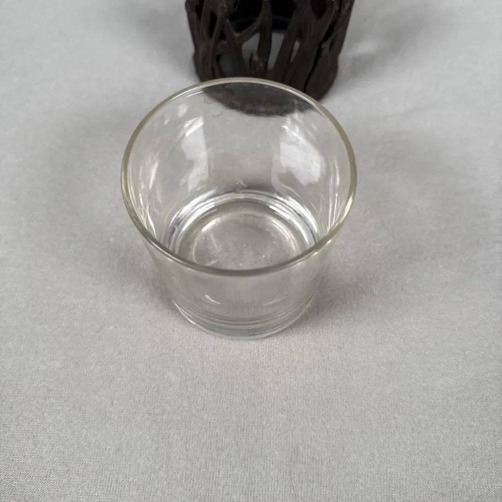 Vintage Dragonfly Brass Votive Candle Holder Design W/Glass Insert 4.25”